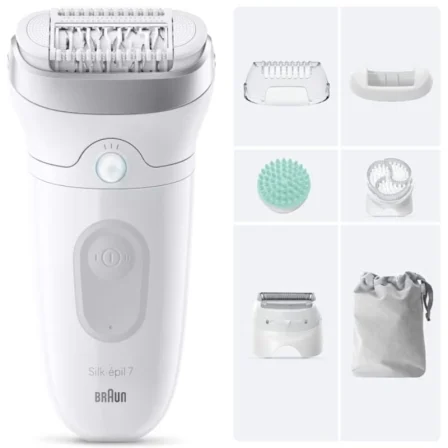 Braun Silk-épil 7 SkinSpa 7-081 Depiladora Eléctrica Recargable, 6 Accesorios, Uso en Seco y Mojado, Blanco Braun Silk-épil 7 SkinSpa 7-081 Depiladora Eléctrica Recargable, 6 Accesorios, Uso en Seco y Mojado, Blanco